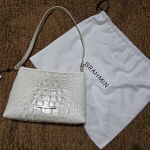 Brahmin Ivory Croc-Embossed Clutch